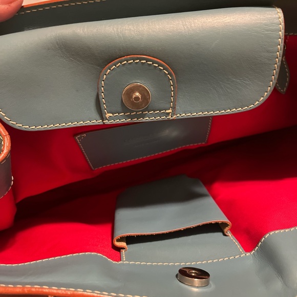 Dooney and Bourke Handbag - teal and beige - Picture 6 of 7